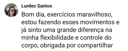 Depoimento sobre flexibilidade e controle do corpo
